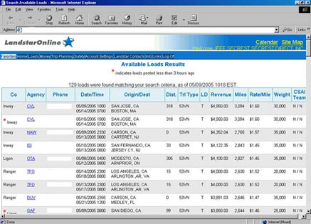 Available Freight Search